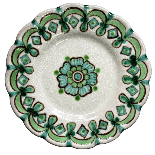 Prato Italiano Entrada  Sobremesa Goccia Verde Vietri Costa Amalfitana 21cm