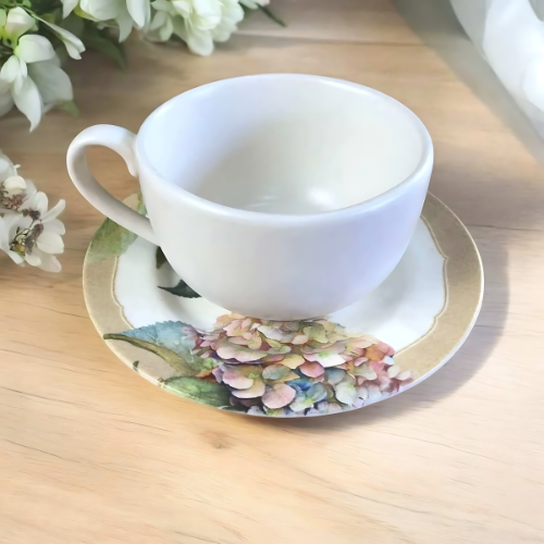 Xícara de Café c/ Pires - Hortênsia