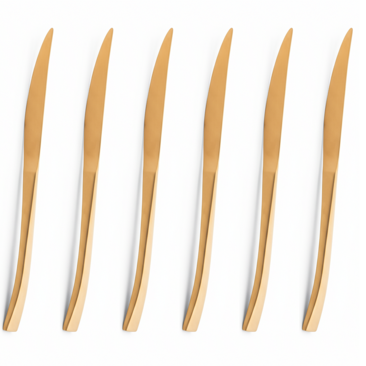 Conjunto 6 Facas de Sobremesa - Dourado Fosco - Berna