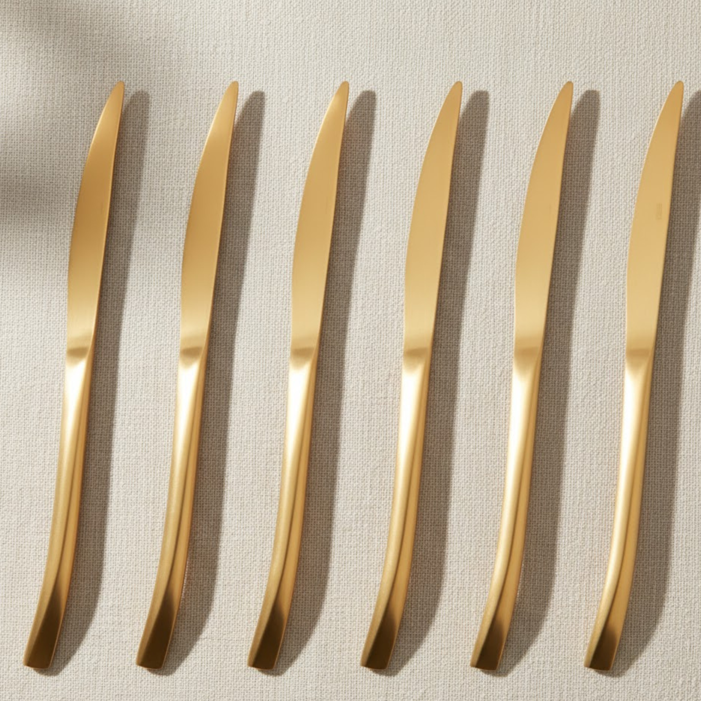 Conjunto 6 Facas de Sobremesa - Dourado Fosco - Berna