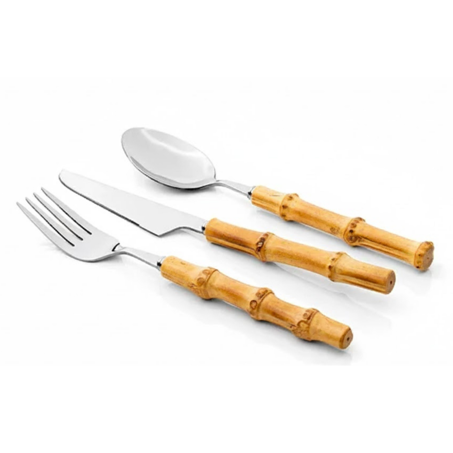 Conjunto de Talheres - 12 Peças - Garbo  Bamboo Natural Silver