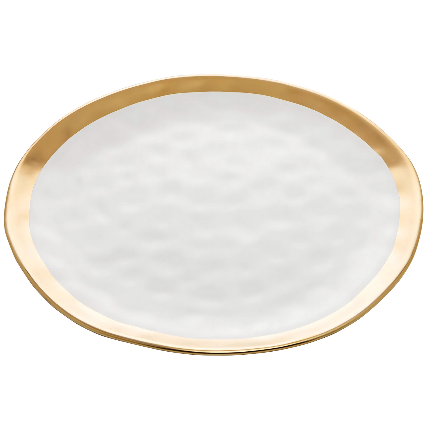 Prato Raso - Dubai Branco e Dourado - 25cm