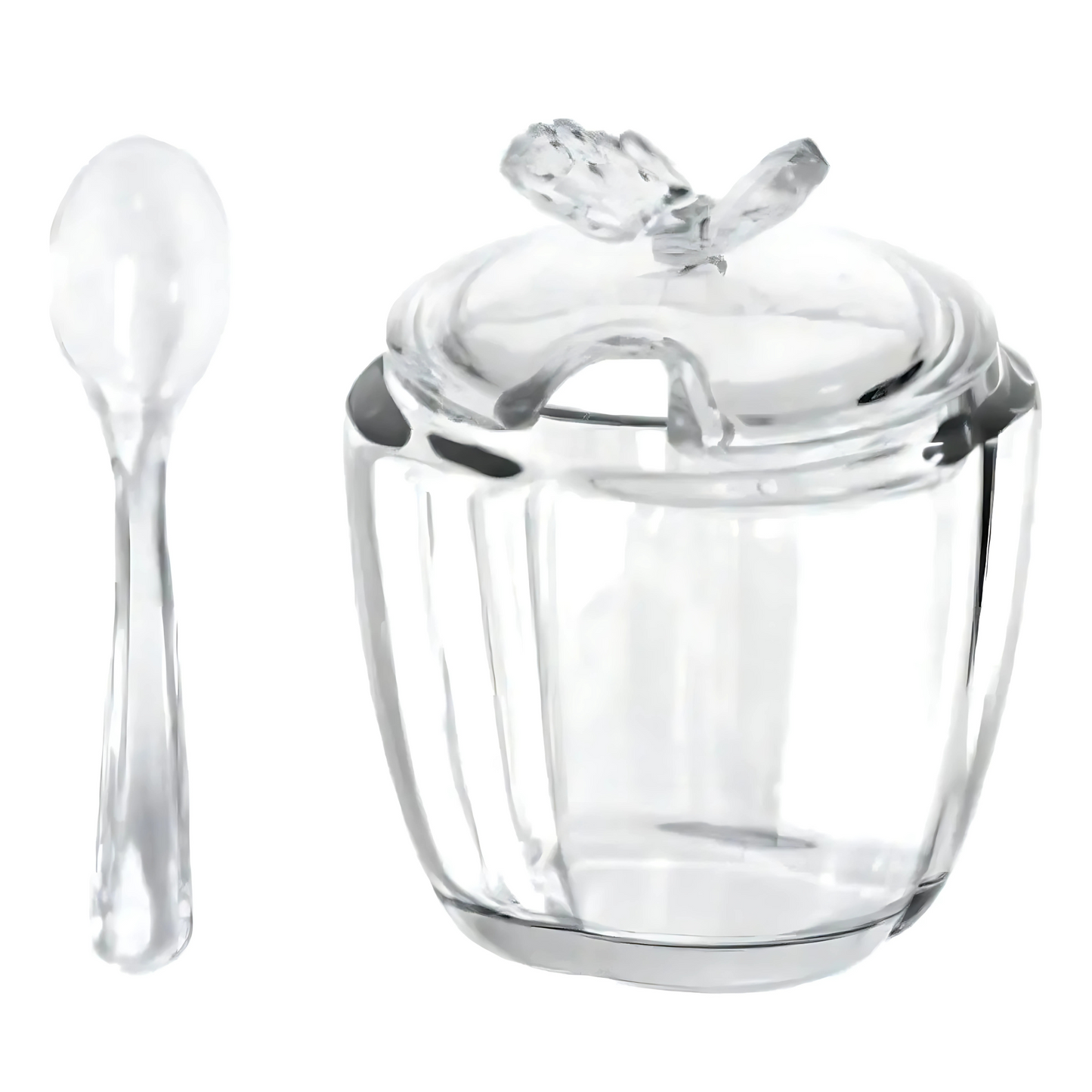 Açucareiro de Vidro C/ Colher  - Butterfly