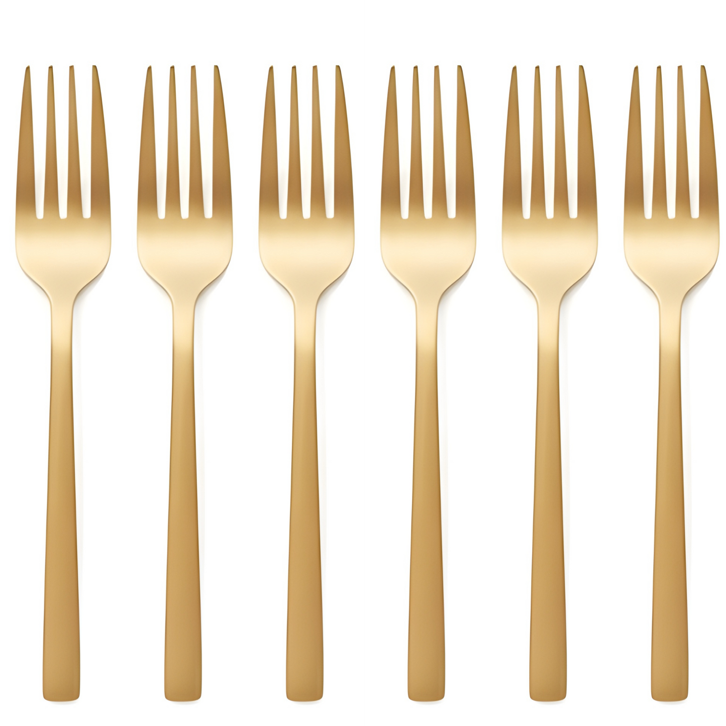 Conjunto 6 Garfos p/ Mesa - Aço Inox Berna Dourado