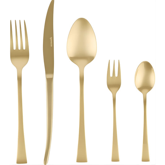 Conjunto Faqueiro 30 peças - Aço Inox Berna Champanhe Fosco