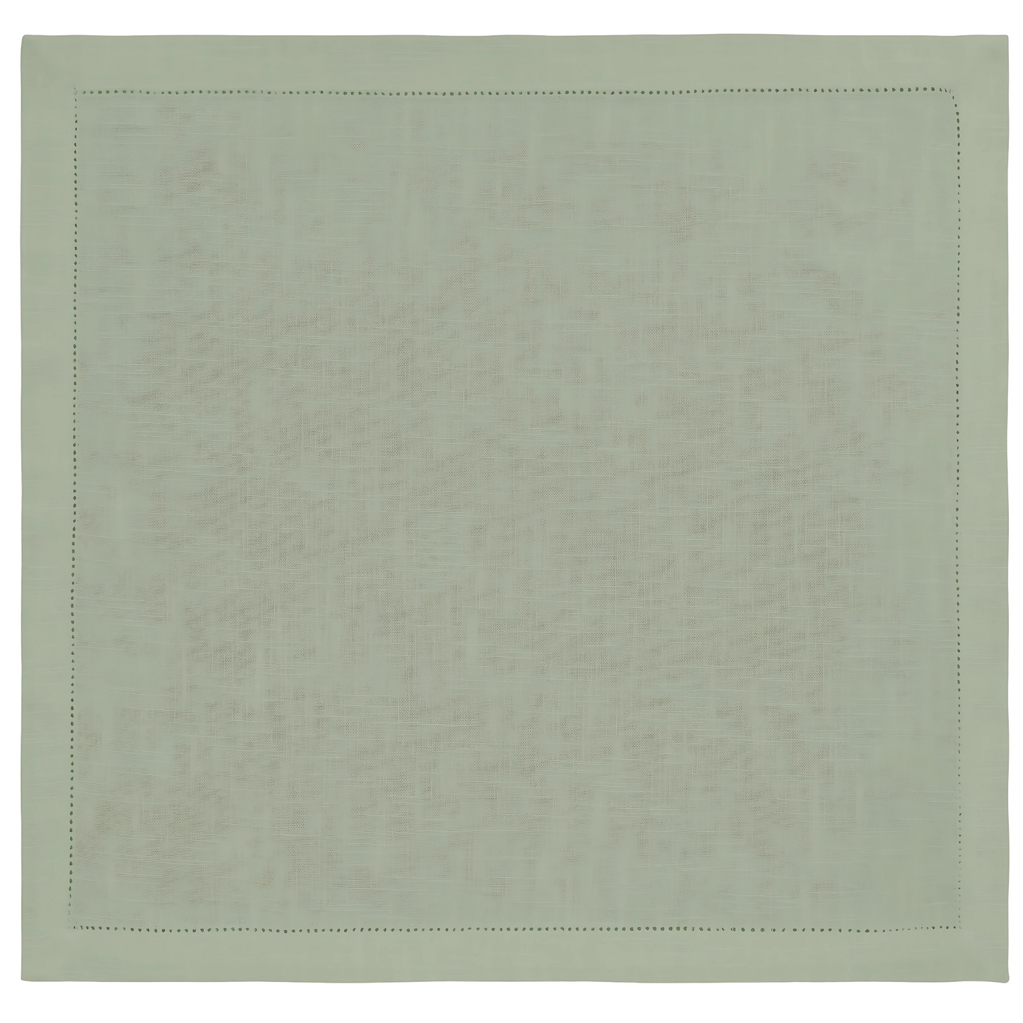 Guardanapo de tecido 100% algodão, na cor sálvia, com 50x50cm e acabamento em ponto ajour.