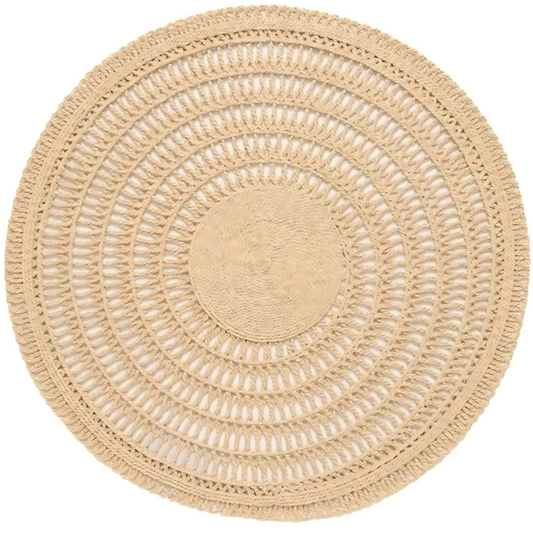 Jogo americano redondo Brazil Nature Spin em fibra natural, com 40cm de diâmetro.