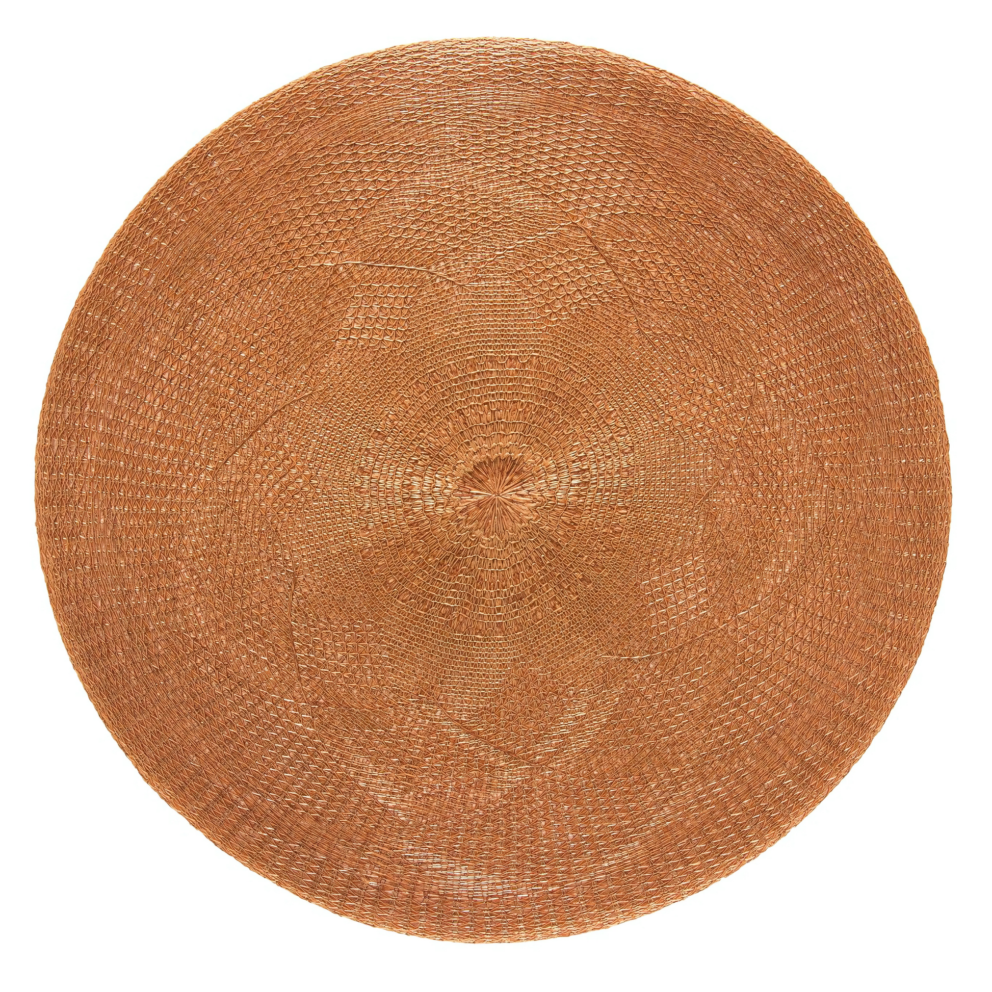 Jogo americano redondo Serenity na cor camurça, com 38cm de diâmetro.