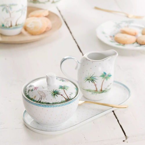 Plate Sugar e Creamer - Jolie Dots Gold