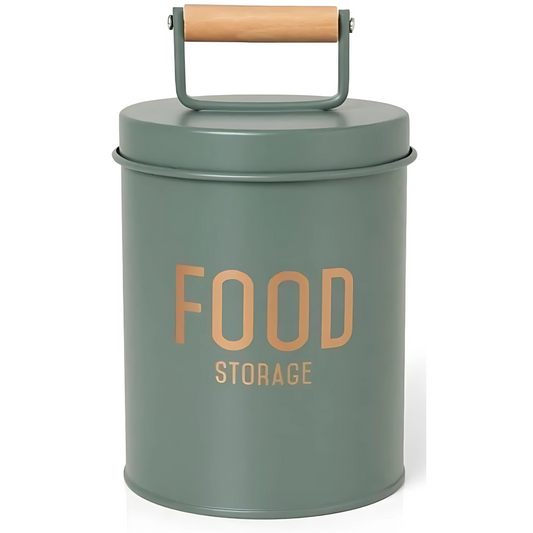 Pote para condimento na cor verde da linha Enjoy, em uma bancada de cozinha.