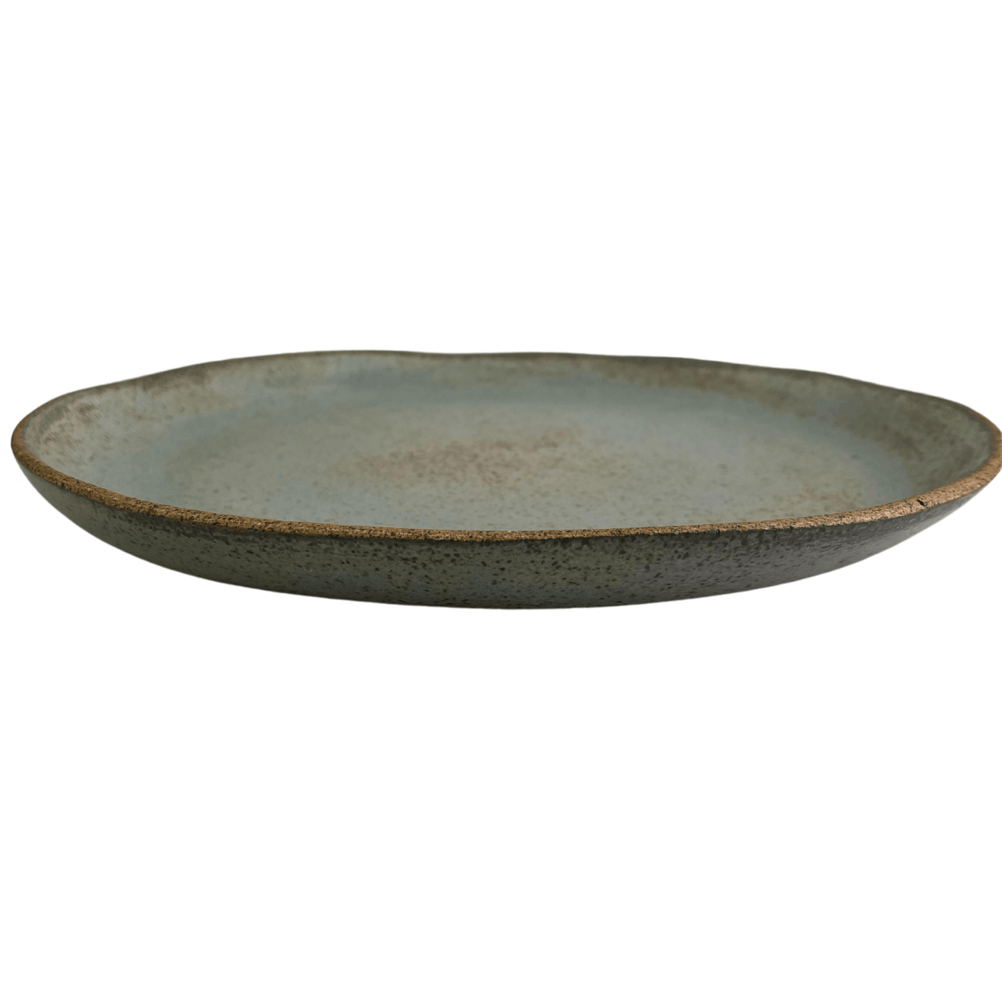 Prato de Sobremesa de Cerâmica Artesanal (21cm) na cor Cinza Grafite.