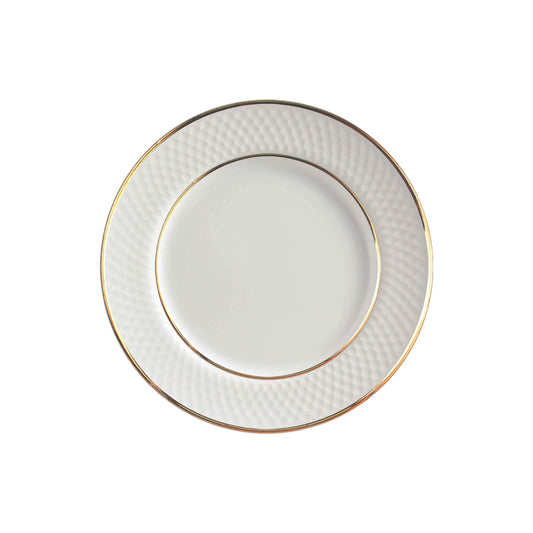 Prato de sobremesa da Coleção Split Gold, 21cm. Exclusividade, arte e um filete dourado que traz elegância a cada detalhe da sua mesa.