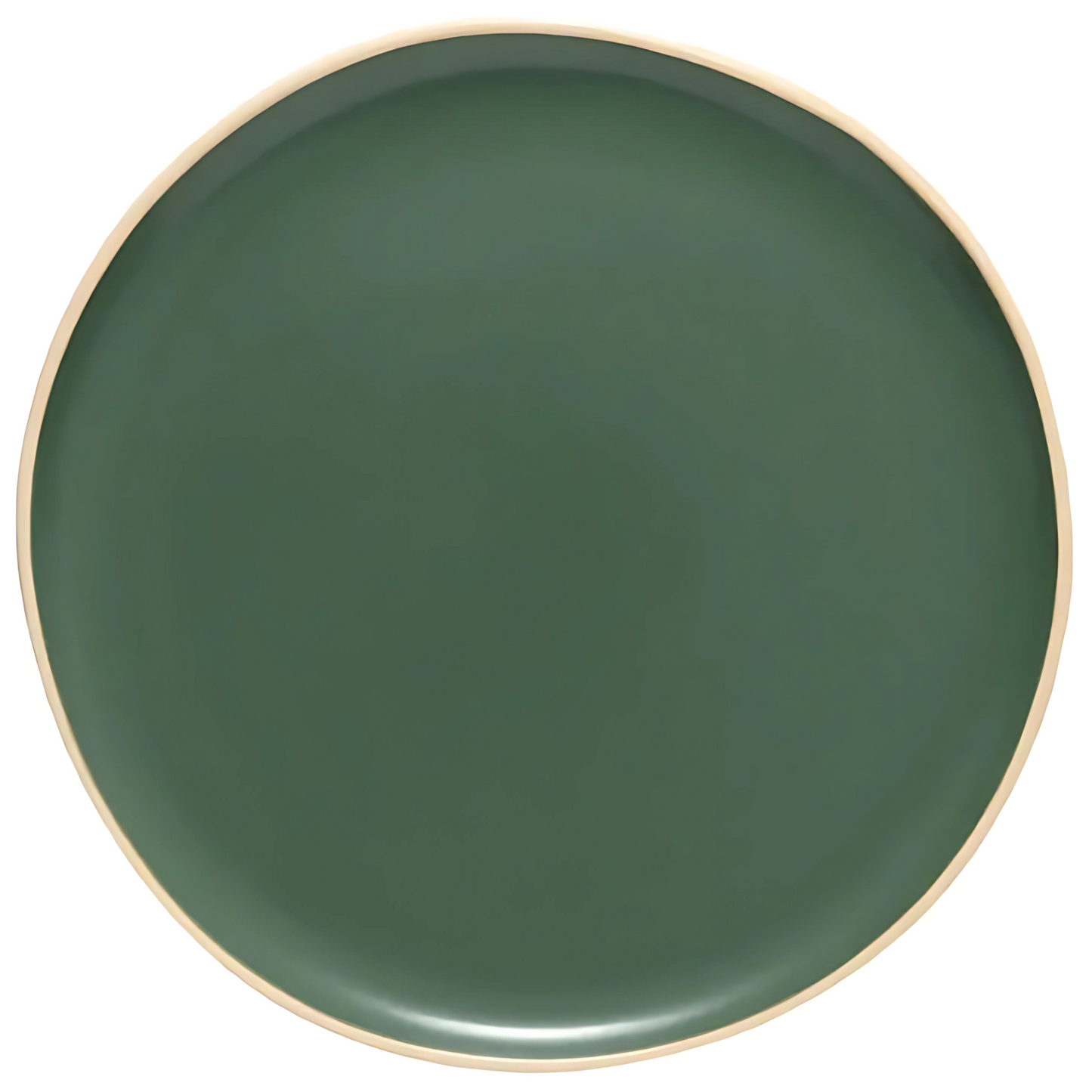 Prato raso Vivant Folha (27cm) em cerâmica, com estampa de folhagem verde intensa e tropical.