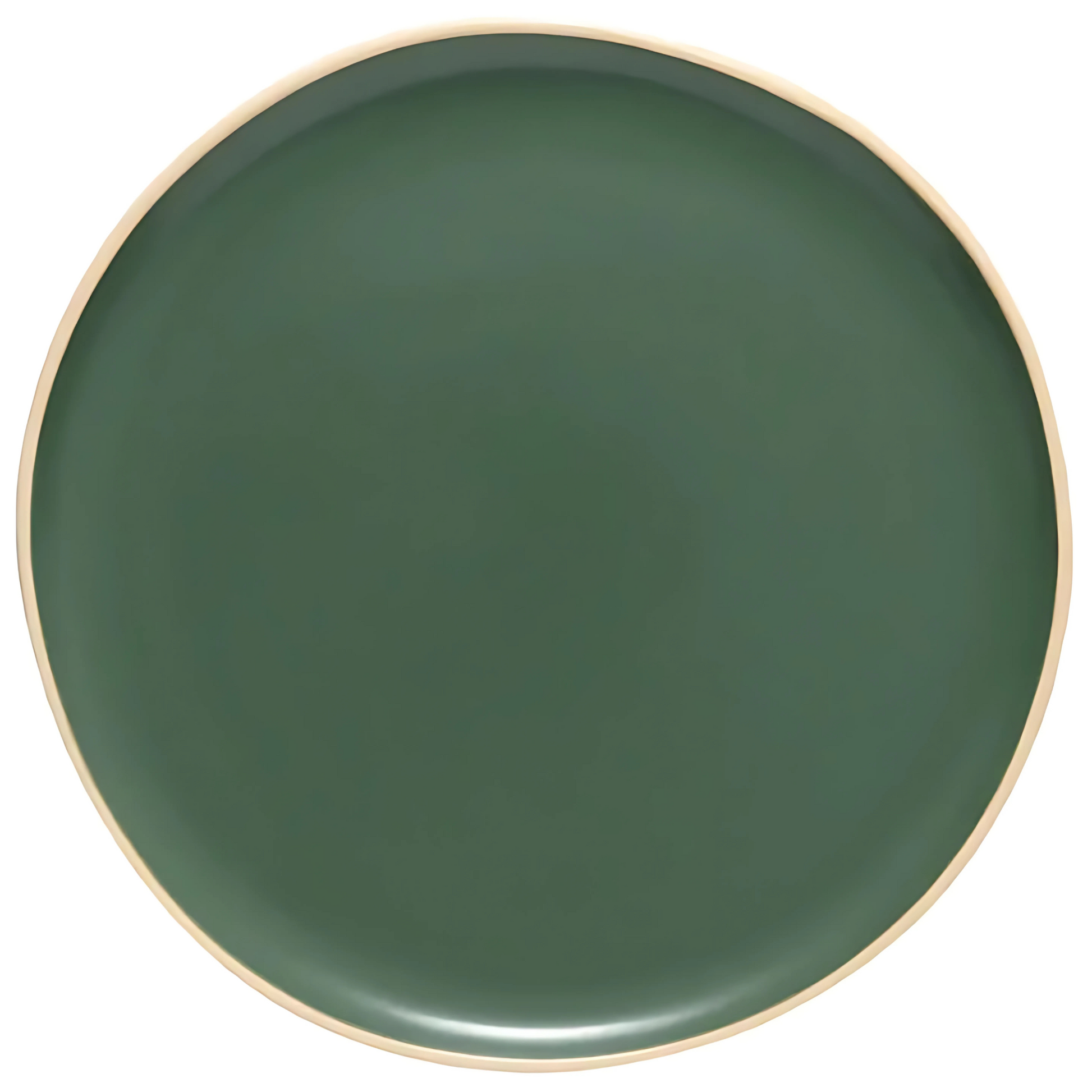 Prato raso Vivant Folha (27cm) em cerâmica, com estampa de folhagem verde intensa e tropical.