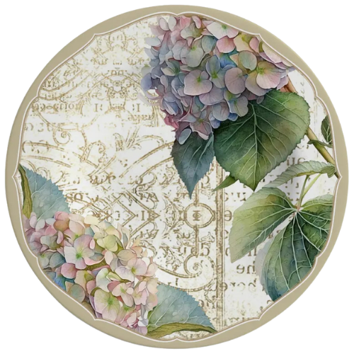 Prato fundo Hortênsia em cerâmica, ideal para sopas e massas, com estampa floral