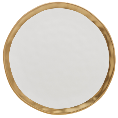 Prato Raso - Dubai Branco e Dourado - 25cm