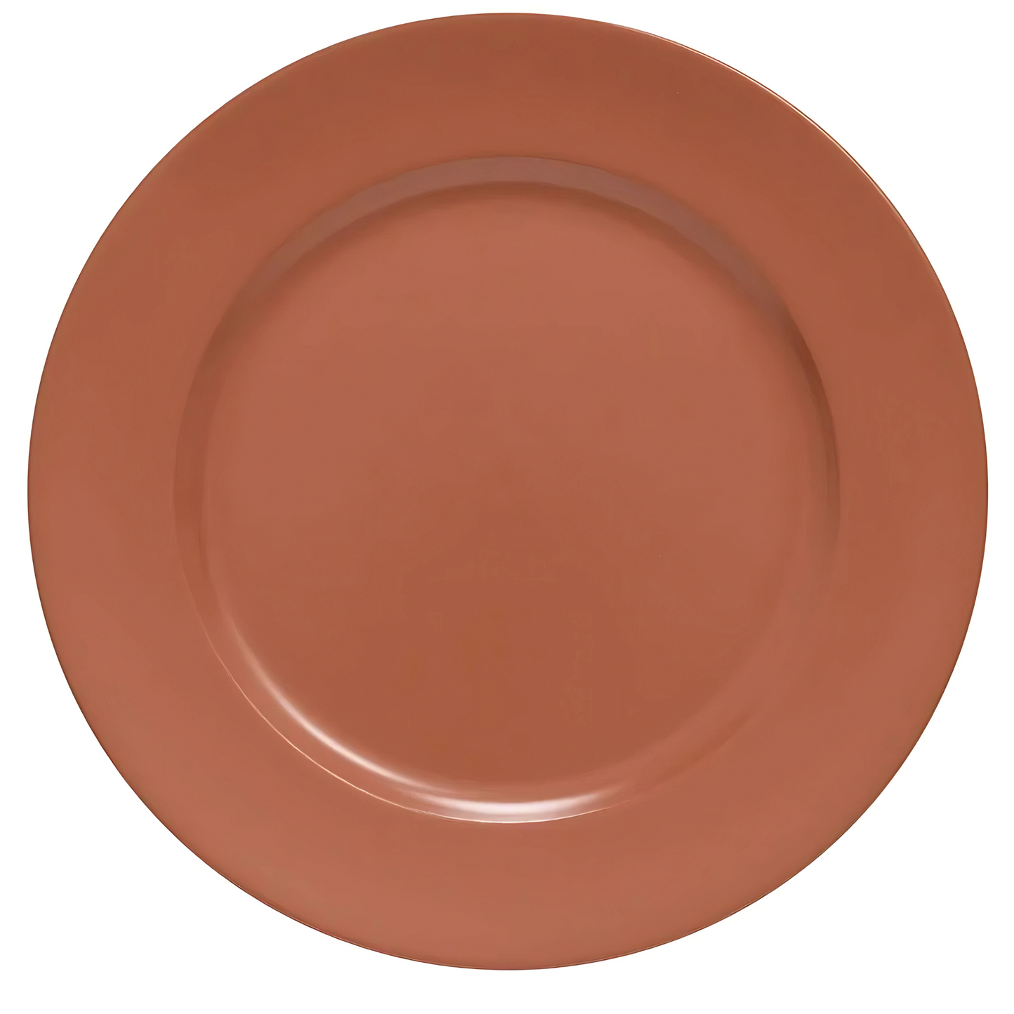 Sousplat redondo Basic camurça, com 33cm de diâmetro.