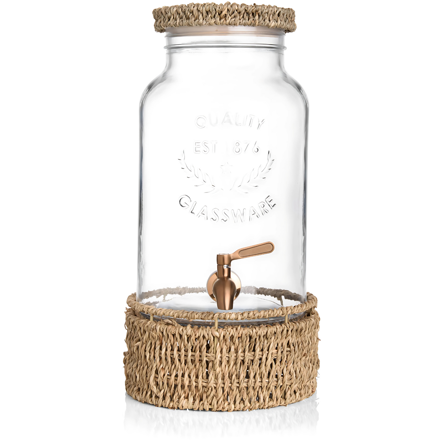 Suqueira de vidro da linha Detroit, com base de fibra natural e capacidade de 5,750L.