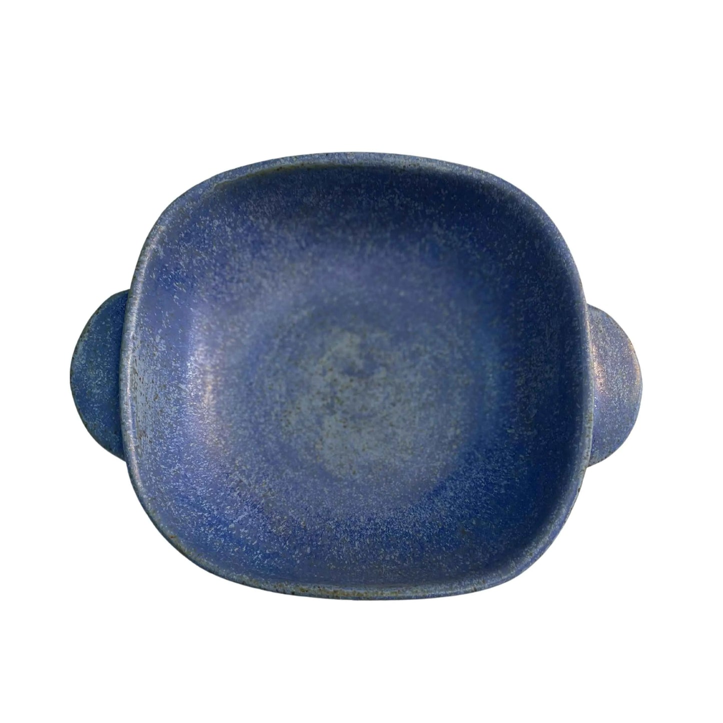 Travessa Quadrada de Cerâmica Artesanal (16cm) na cor Azul Fosco com cabo.