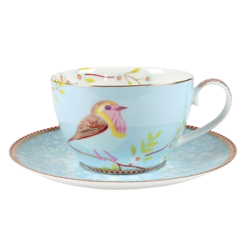 Xícara de Chá c/ Pires - Early Bird Blue - 280ml