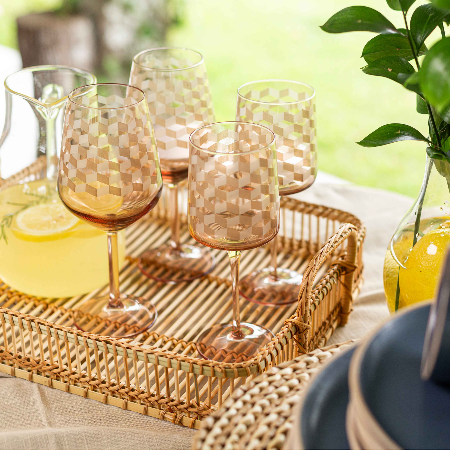 Bandeja Retangular c/ Alças - Bamboo - 40cm x 30cm