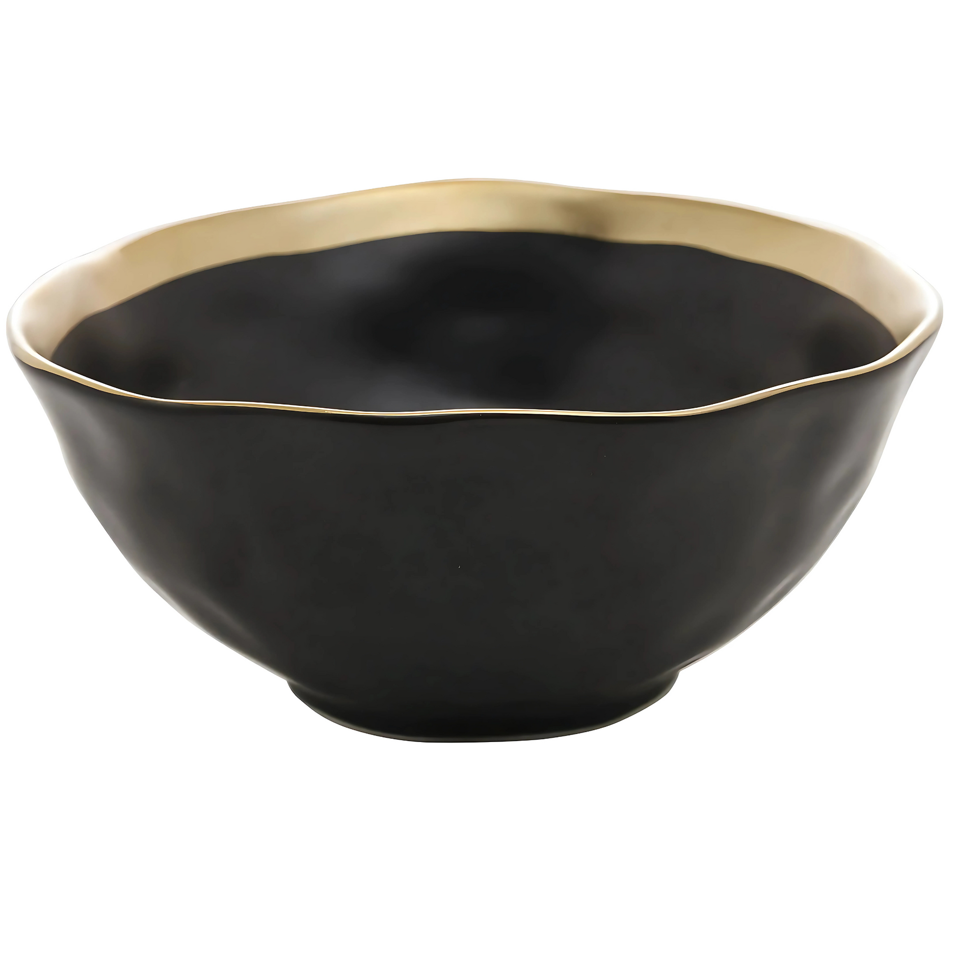 Bowl para sobremesa, tigela de porcelana, louça preto e dourado, mesa posta sofisticada.