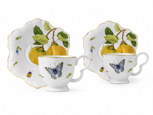 Set de 2 Xícaras de Chá com Pires Botanic Quince 200ml
