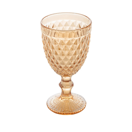 Conjunto 6 Taças p/ Água - Bico de Abacaxi Âmbar Metalizado - 325ml