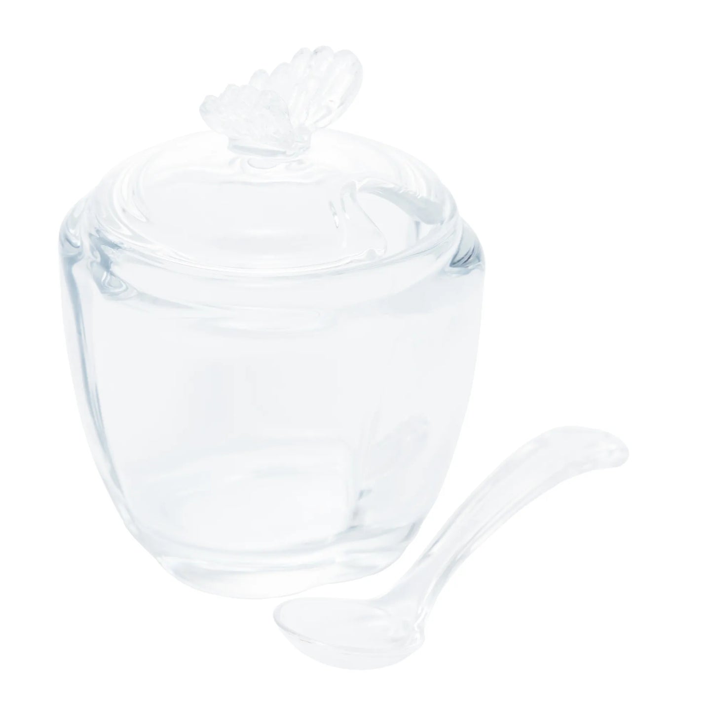 Açucareiro de Vidro C/ Colher  - Butterfly