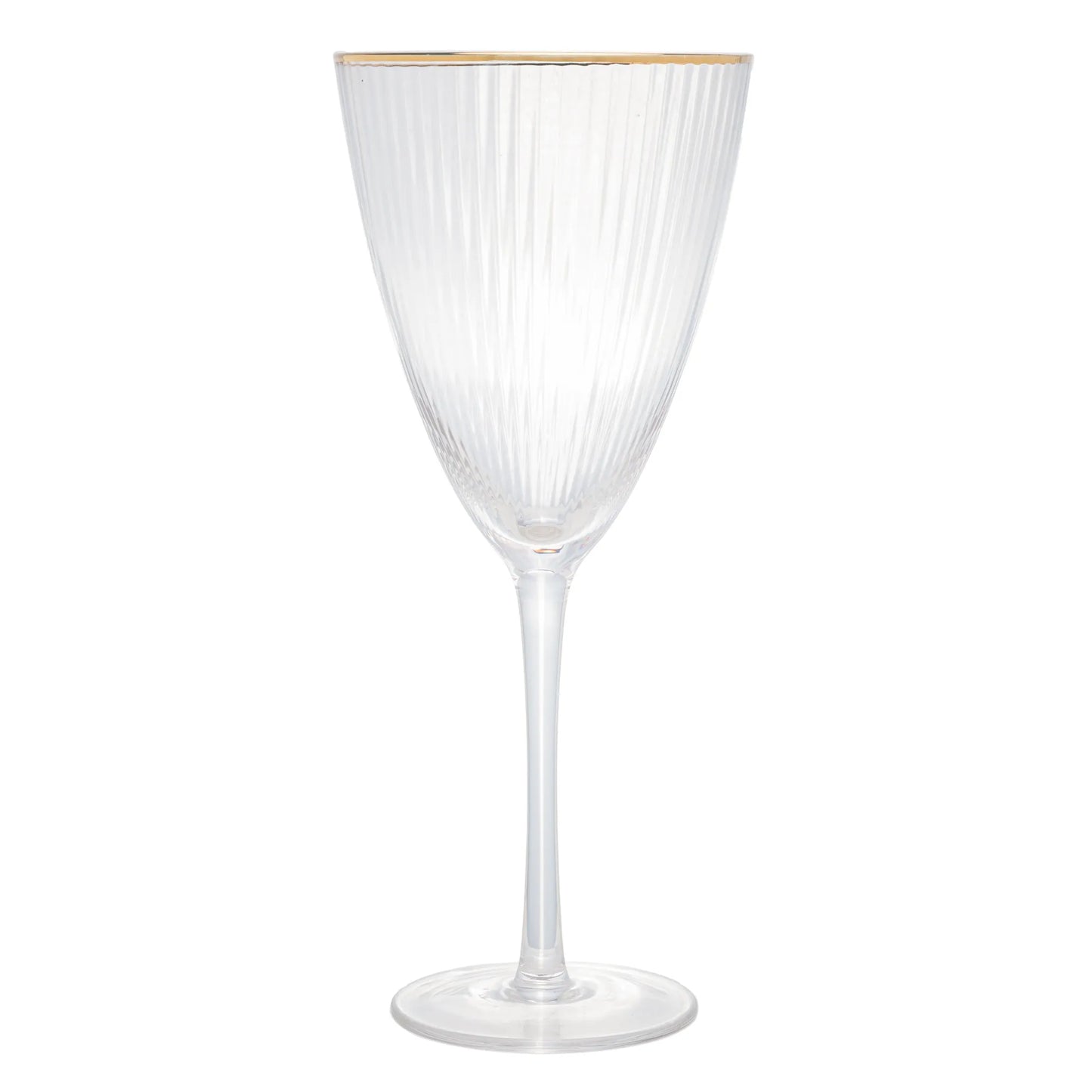 Conjunto 2 Taças p/ Vinho - Lines c/ Borda Dourada - 400ml