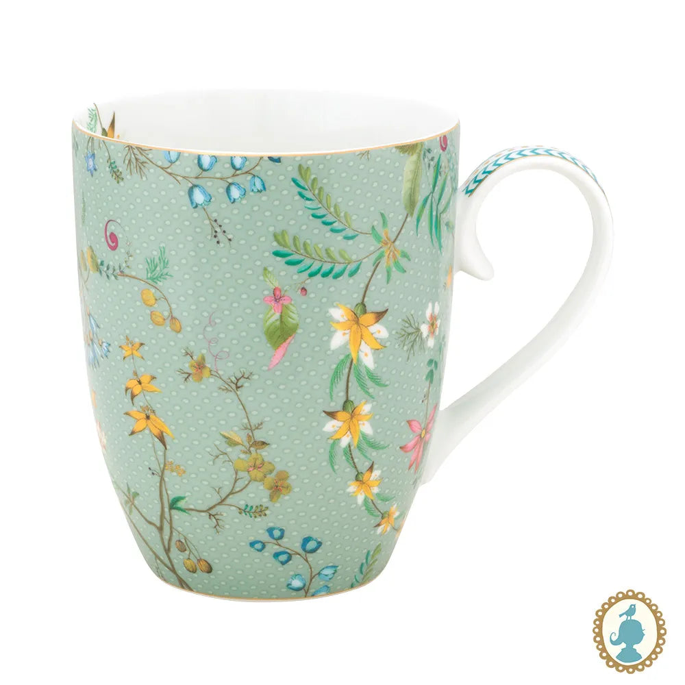 Set 2 Peças - Mugs Large - Jolie Flowers Blue - 350ml
