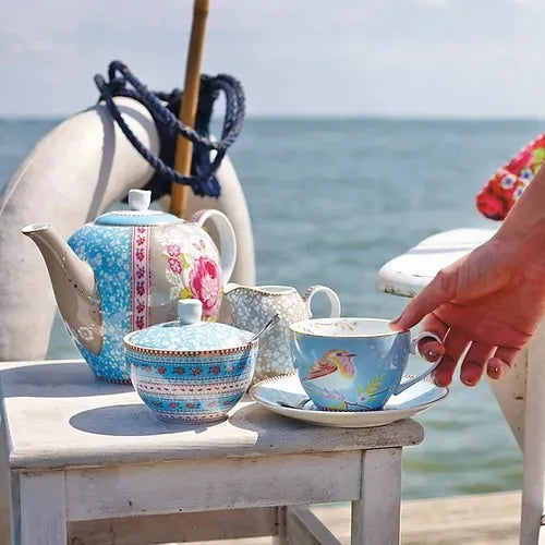 Xícara de Chá c/ Pires - Early Bird Blue - 280ml