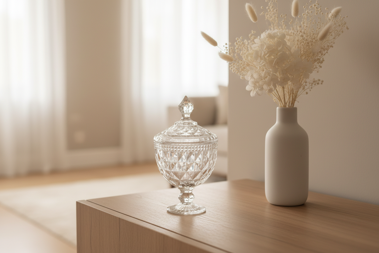 Potiche Decorativo Cristal Diamond - Ambientação