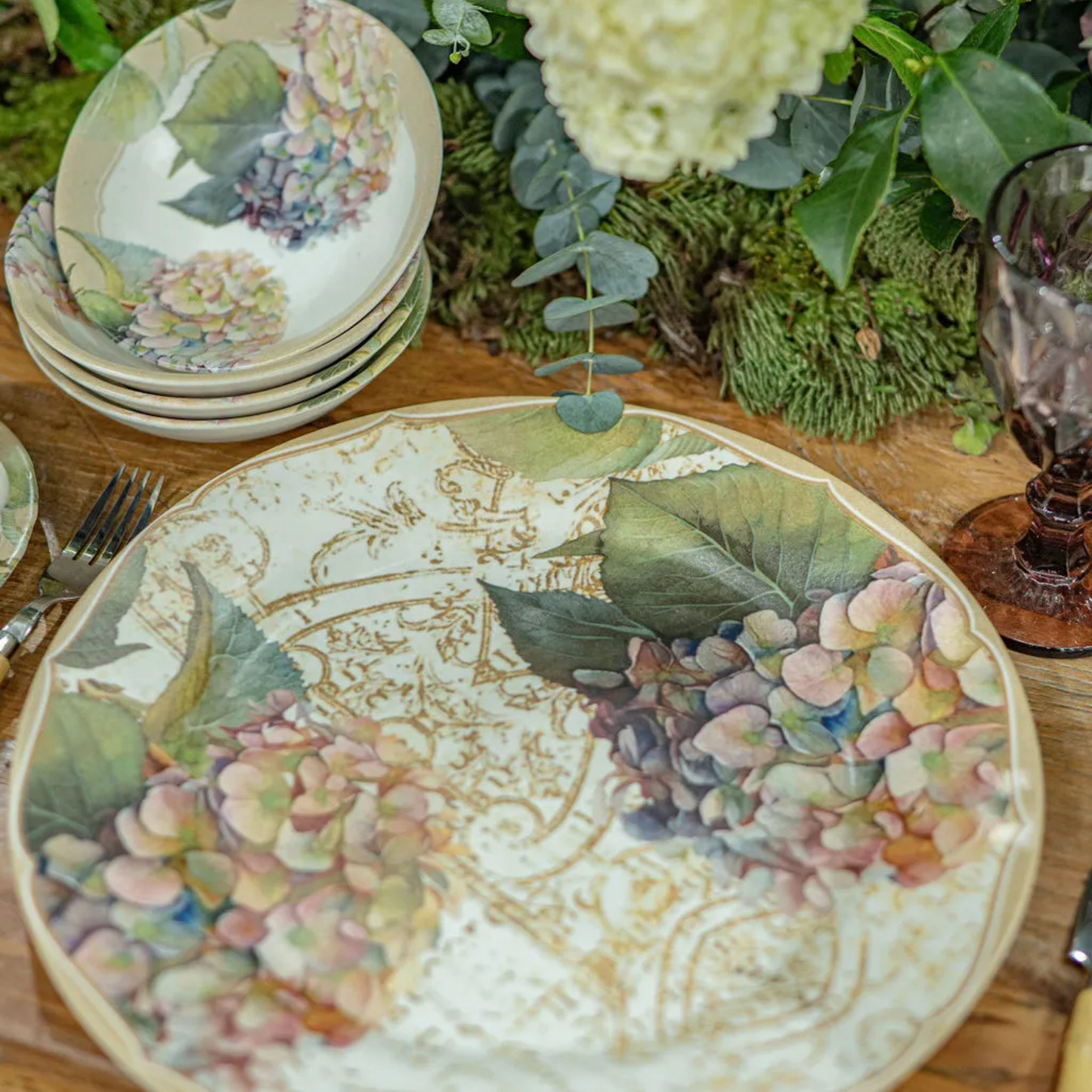 Prato Raso  - Hortênsia Bege - 29cm