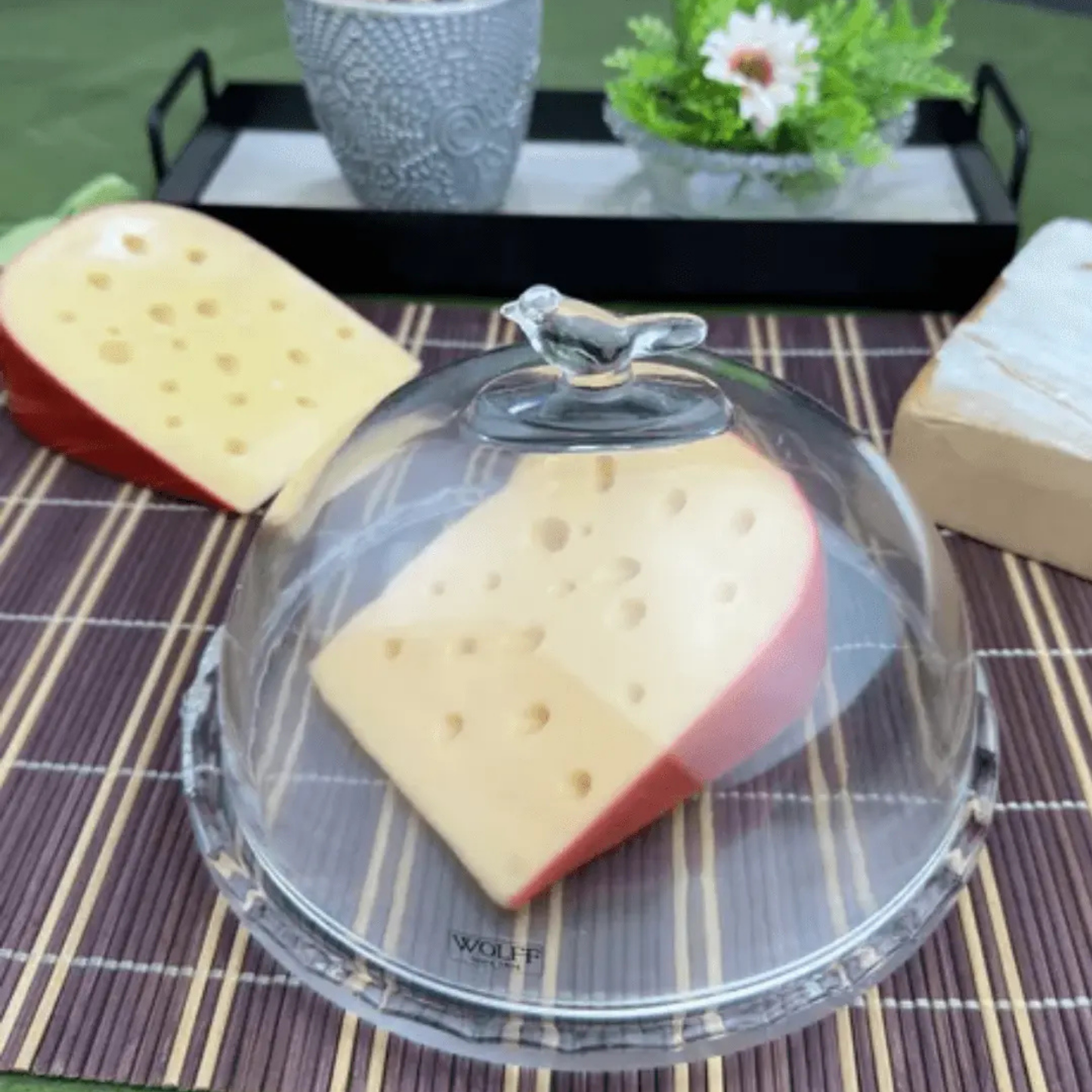 Queijeira c/ Tampa Cristal Ecológico - Bird - 20cm