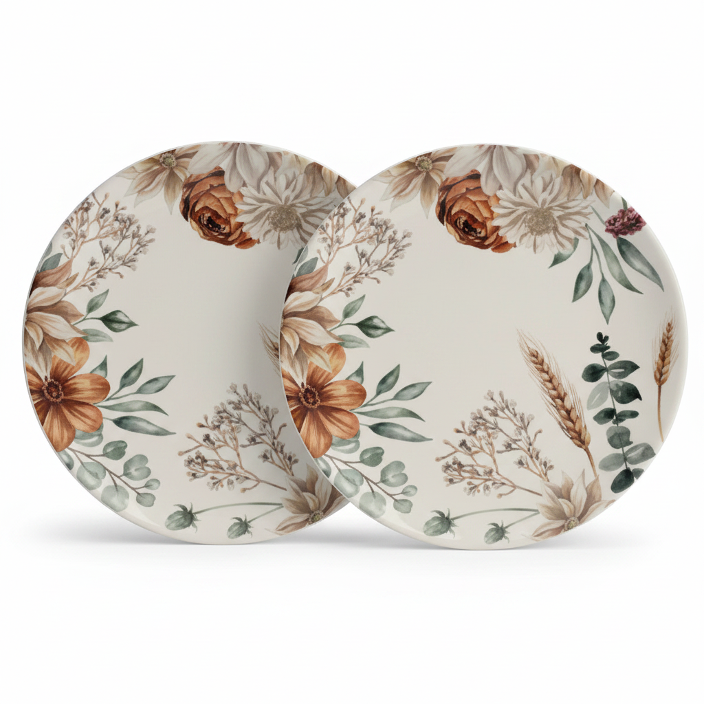 Set 2 Pratos Dorath - Fundo Branco