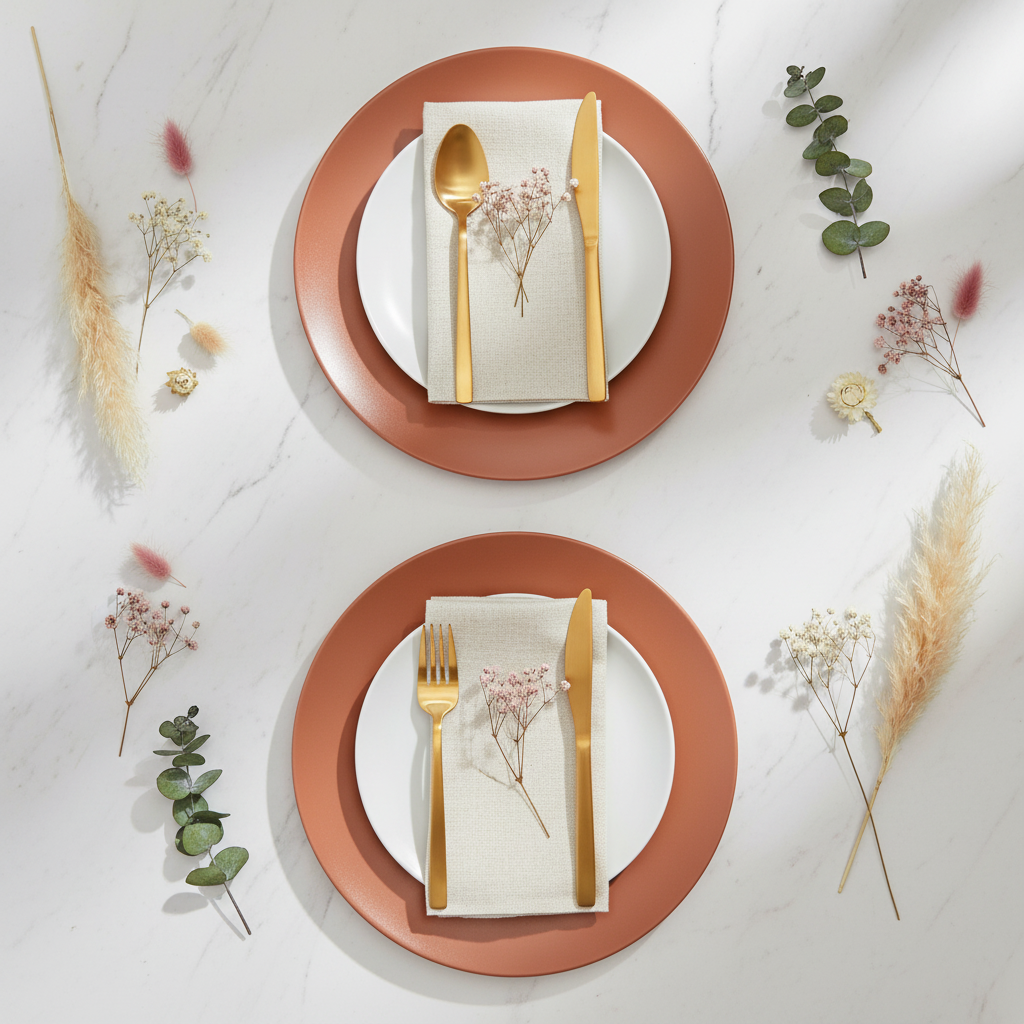Sousplat Camurça - Flat Lay Mármore