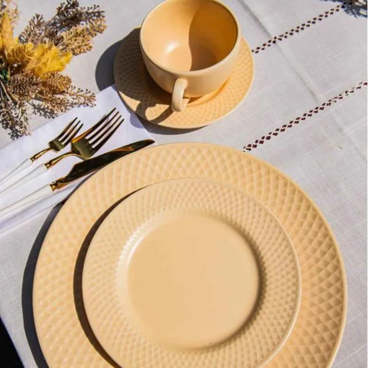 Xícara de Chá c/ Pires - Nude - 250ml