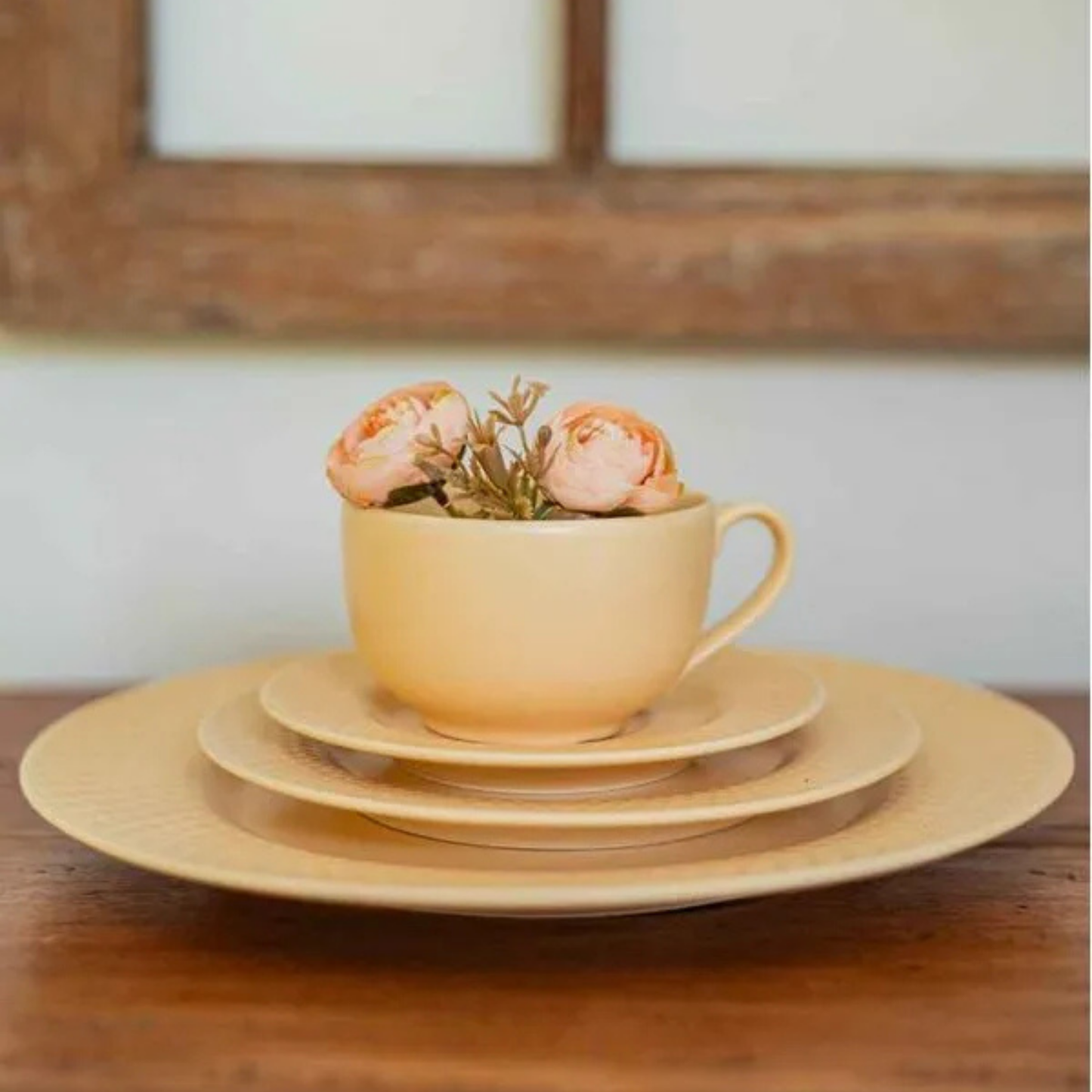 Xícara de Chá c/ Pires - Nude - 250ml